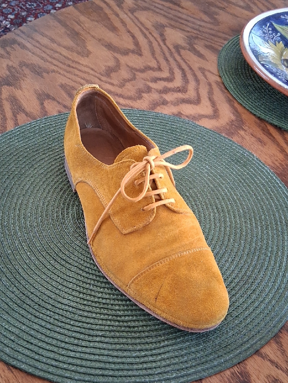 n.d.c Made By Hand Mustard Suede Academia Preppy Lace Up Oxfords Size 39 - Picture 4 of 10